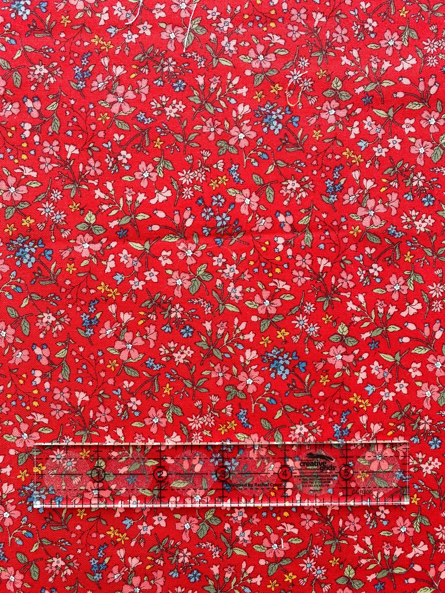 Pink Flowers on Red