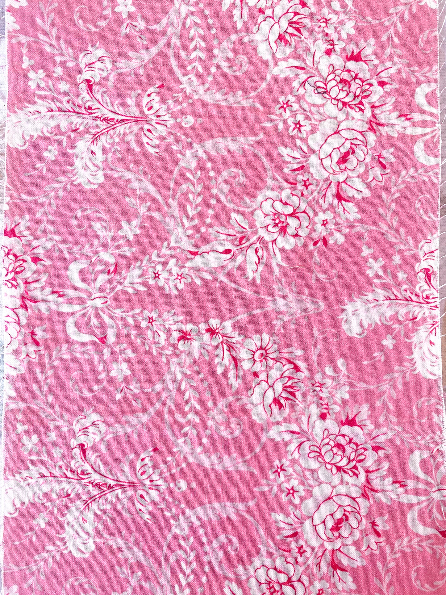 Antique Floral Fabric in Pink