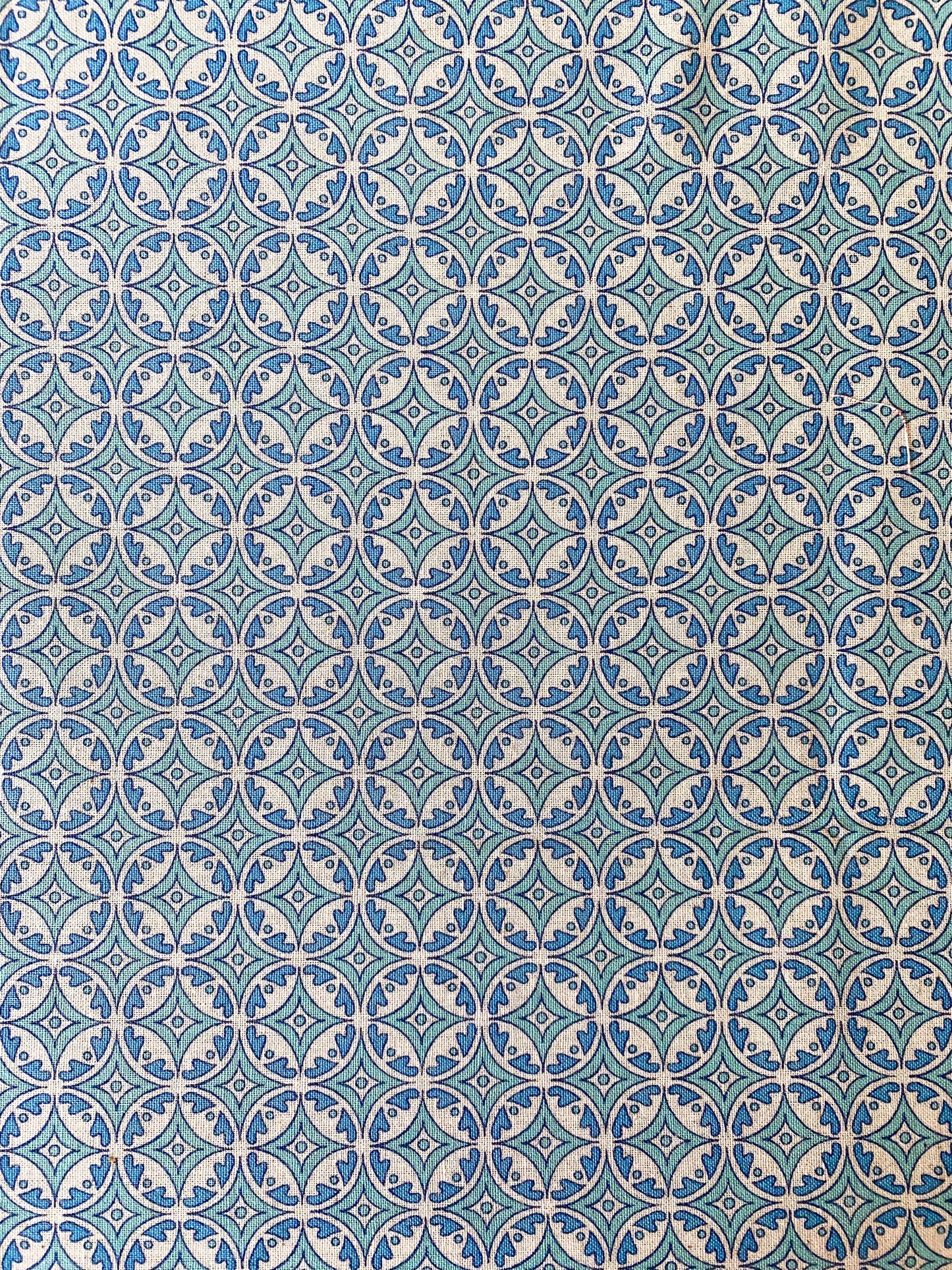 Blue Geometric on Cream