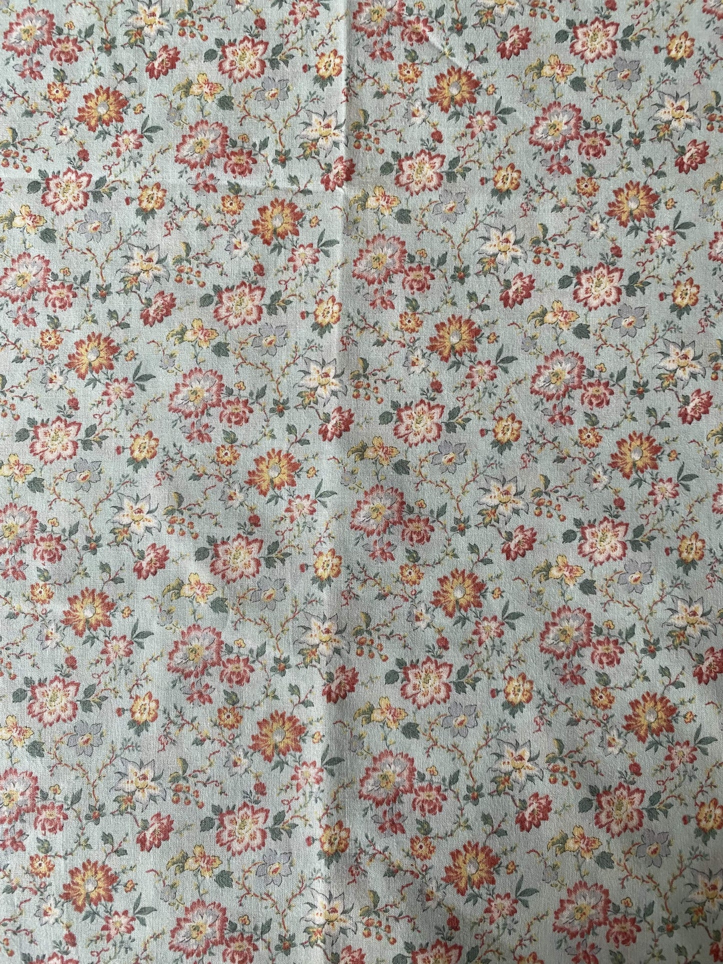 Rust Florals on Light Aqua